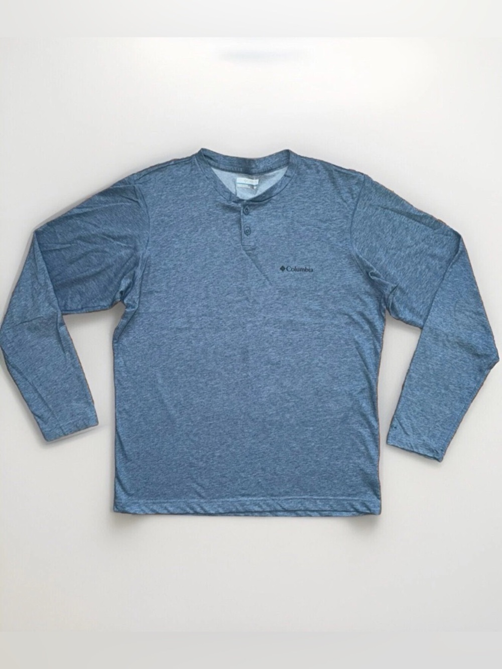 Columbia Mens Size S Blue Omni-Wick Long Sleeve Shirt Pullover Casual Henley